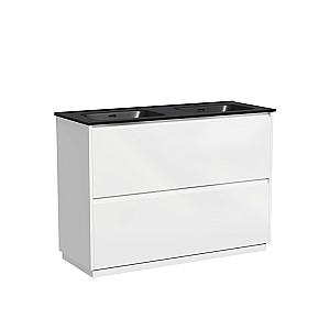 Тумба с раковиной Sancos Libra Floor 120 LB120F-2W белая для ванной в интернет-магазине Sanbest
