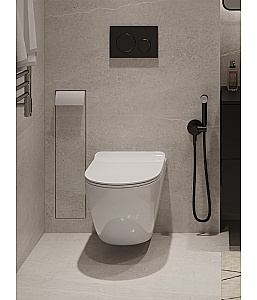 Унитаз подвесной Agger AT09150L безободковый, с инсталляцией, смыв торнадо, с крышкой микролифт, белый глянцевый купить в интернет-магазине Sanbest