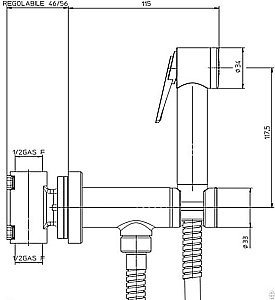 Гигиенический душ Bossini Paloma E37015B.073 черный купить в интернет-магазине сантехники Sanbest