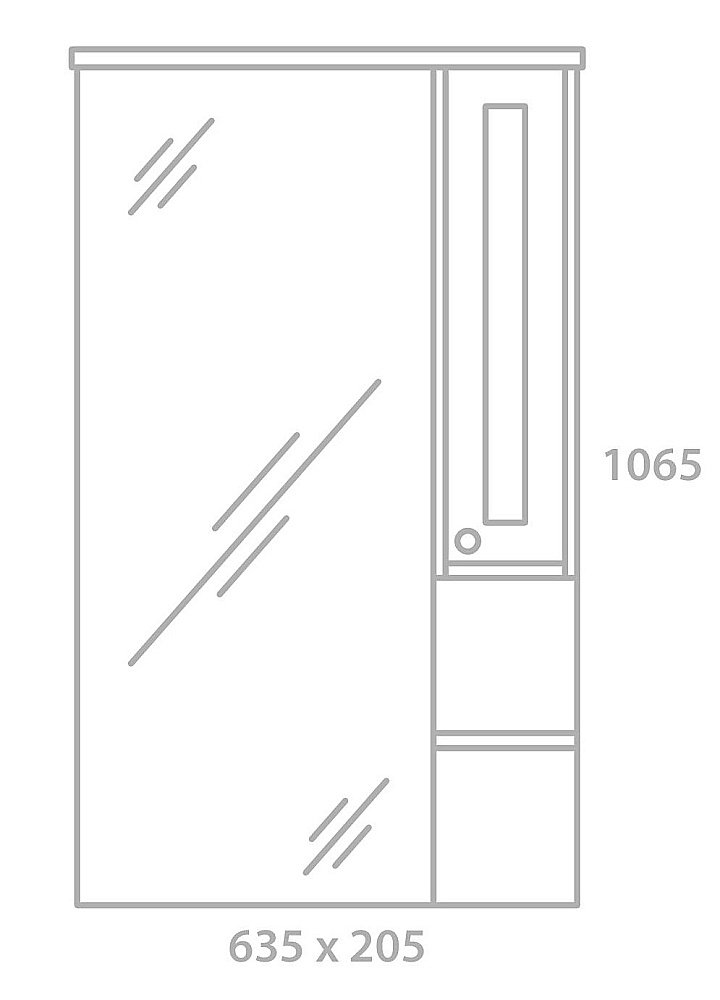 Зеркало со шкафом Rush Devon 65 DEM75165W белый в ванную от интернет-магазине сантехники Sanbest