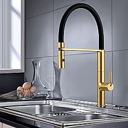 Смеситель для кухни Vincea VKF-114BG брашированное золото купить в интернет-магазине сантехники Sanbest