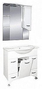 Тумба с раковиной напольная Misty Дрея 85 белая для ванной в интернет-магазине Sanbest