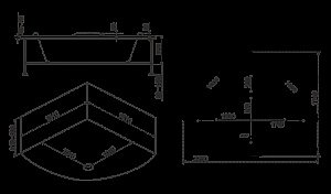 Ванна акриловая BAS Мега 160x160 купить в интернет-магазине Sanbest