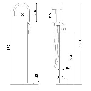 Смеситель для ванны Abber Wasser Kreis AF8115GN золото матовое купить в интернет-магазине сантехники Sanbest