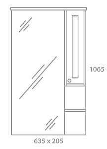 Зеркало со шкафом Rush Devon 65 DEM75165W белый в ванную от интернет-магазине сантехники Sanbest