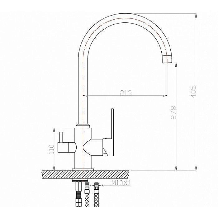 Смеситель для кухни Zorg Sanitary ZR 317 YF-33 Хром купить в интернет-магазине сантехники Sanbest