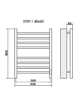 Полотенцесушитель электрический Ника Step-1 80/50 белый купить в интернет-магазине сантехники Sanbest