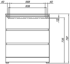 Комод Aquanet Сканди 302550 70 Дуб крафт для ванной в интернет-магазине сантехники Sanbest
