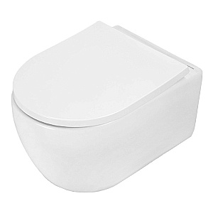 Унитаз подвесной Azario Rime AZ-1683WHD белый, безободковый, с крышкой микролифт, слив торнадо купить в интернет-магазине Sanbest
