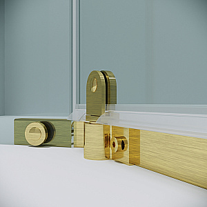 Душевой уголок Grossman Pragma 100х100 302.K33.03.1010.32.00 стекло прозрачное/профиль золото брашированное купить в интернет-магазине Sanbest