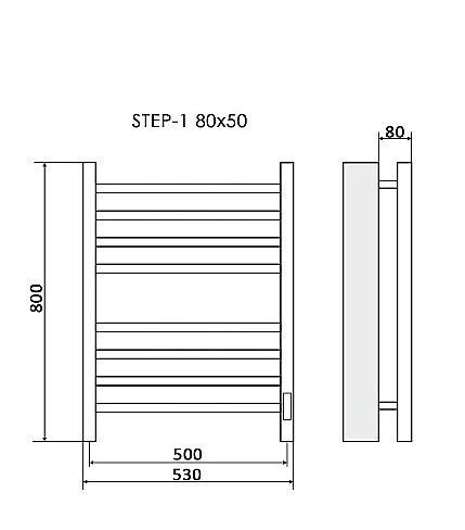 Полотенцесушитель электрический Ника Step-1 80/50 белый купить в интернет-магазине сантехники Sanbest