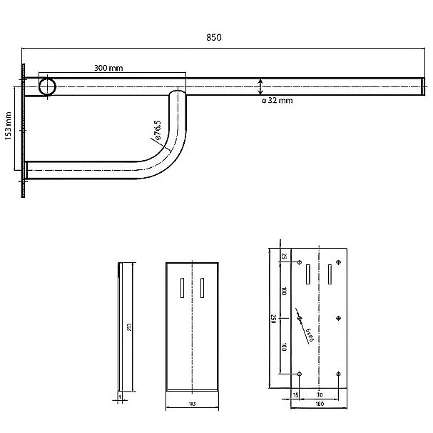 Поручень Bemeta Help 301607161 хром купить в интернет-магазине сантехники Sanbest
