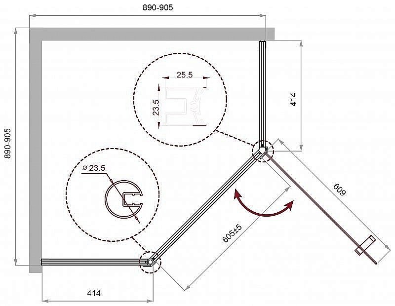 Душевой уголок BelBagno UNO 195-P-1 90x90 прозрачный/хром купить в интернет-магазине Sanbest