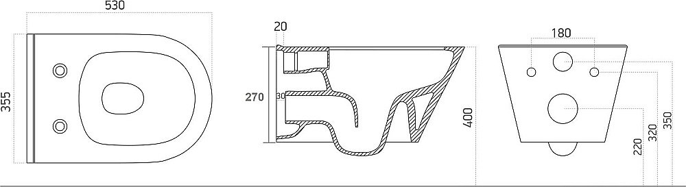 Унитаз подвесной Aquanet Lake черный матовый с крышкой микролифт, безободковый купить в интернет-магазине Sanbest