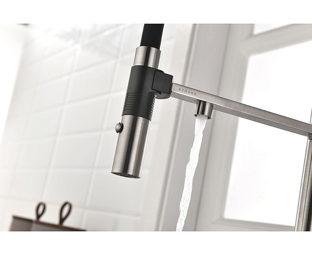 Смеситель для кухни Paulmark Gravity Gr213888-BS нержавеющая сталь купить в интернет-магазине сантехники Sanbest