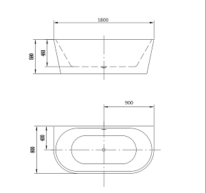 Ванна акриловая пристенная Art&Max 180x80 белая купить в интернет-магазине Sanbest