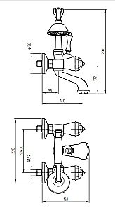Смеситель для ванны Migliore Korona Crystal ML.KRN-4703 хром купить в интернет-магазине сантехники Sanbest