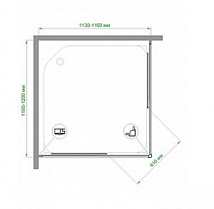 Душевой уголок Royal Bath RB12115HPD-T 115х120 прозрачный купить в интернет-магазине Sanbest