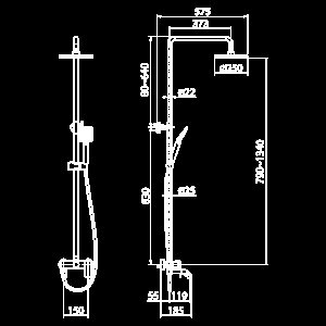 Душевая система Elghansa 2330235-2L хром купить в интернет-магазине сантехники Sanbest