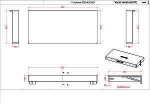 Консоль подвесная Cezares TAVOLONE 41785+50179+41789 90 белый для ванной в интернет-магазине сантехники Sanbest