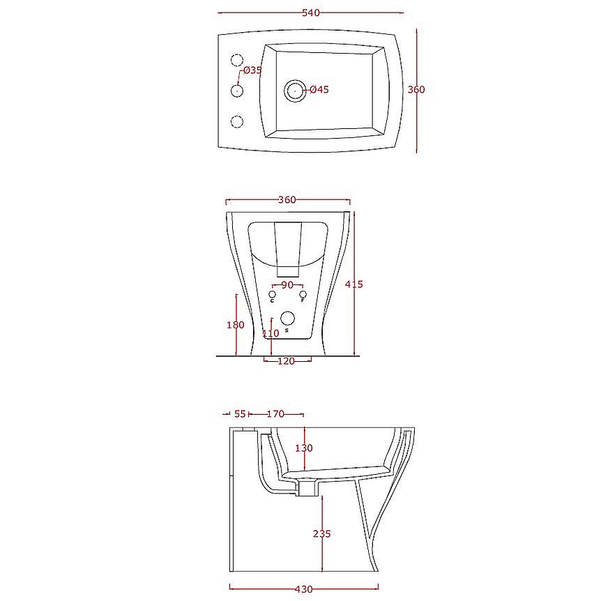 Биде напольное ARTCERAM Jazz JZB002 01 00*1 белое купить в интернет-магазине Sanbest