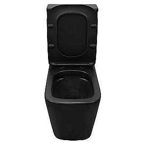 Унитаз напольный Azario Black King AZ-8303-D черный матовый, безободковый, с бачком, с крышкой микролифт купить в интернет-магазине Sanbest