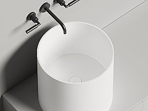 Раковина накладная Salini ARMONIA 04 130118M 46 из искусственного камня S-Stone, белая матовая купить в интернет-магазине Sanbest