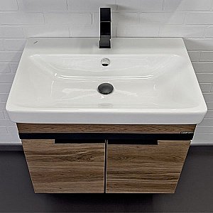 Тумба с раковиной Comforty Соло 00-00010978 70 дуб тёмно-коричнвый для ванной в интернет-магазине Sanbest