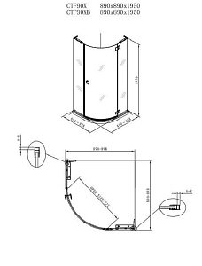 Душевой уголок Koller Pool Aqua Line Neon N90RС 90x90 купить в интернет-магазине Sanbest