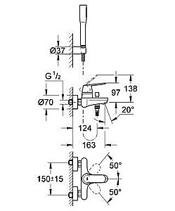 Смеситель для ванны Grohe Eurosmart Cosmopolitan 32832 000 купить в интернет-магазине сантехники Sanbest