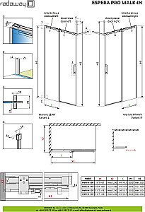 Душевое ограждение Radaway Espera Pro Walk-in 110 L стекло прозрачное/профиль хром купить в интернет-магазине Sanbest
