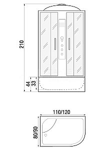 Душевая кабина River Dunay XL 110/80/44 MT с гидромассажем купить в интернет-магазине Sanbest