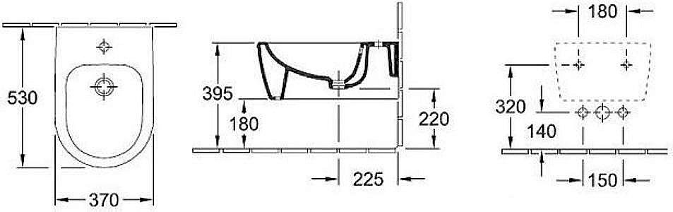 Биде подвесное Villeroy&Boch Avento 54050001 альпийский белый купить в интернет-магазине Sanbest