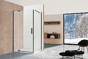 Душевой уголок Vincea Extra VSR-1E101190CLGM 110x90 стекло прозрачное/профиль вороненая сталь купить в интернет-магазине Sanbest