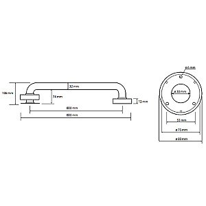 Поручень Bemeta Help 301100803 белый купить в интернет-магазине сантехники Sanbest