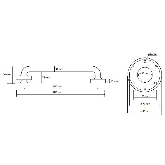 Поручень Bemeta Help 301100803 белый купить в интернет-магазине сантехники Sanbest