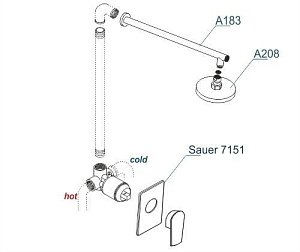 Душевая система WasserKRAFT Sauer A71183 купить в интернет-магазине сантехники Sanbest