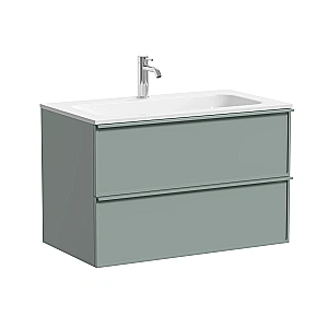 Тумба с раковиной Sancos Velta 80 VL80GG+CN7012 серо-зеленая матовая/раковина белая с отверстием для ванной в интернет-магазине Sanbest