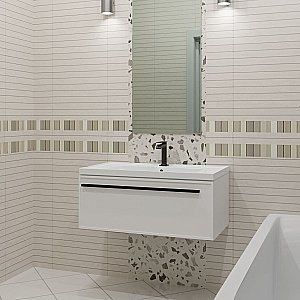 Тумба с раковиной LA FENICE Elba Bianco 80 белая для ванной в интернет-магазине Sanbest