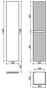 Шкаф-пенал подвесной Sancos SNOB T PSNT35CE бежевый для ванной в интернет-магазине сантехники Sanbest