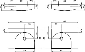 Раковина Ravak Lite XJX1360000 белый купить в интернет-магазине Sanbest