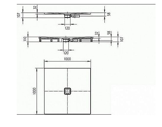 Душевой поддон Kaldewei Conoflat 100х100 купить в интернет-магазине Sanbest