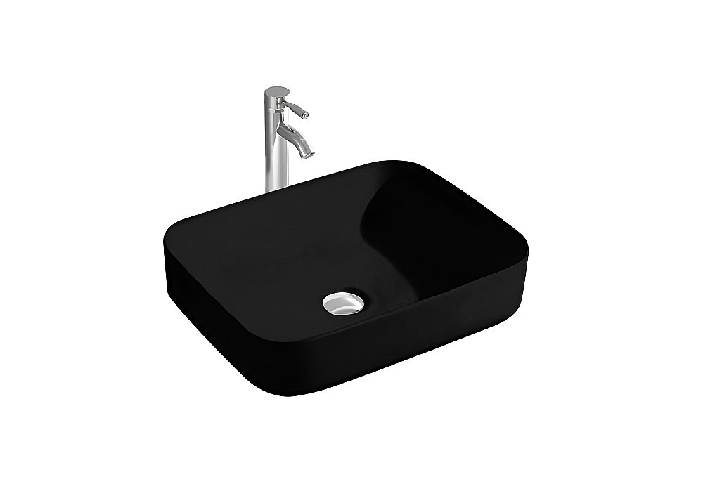 Раковина накладная Aquatek Вега 50 AQ5515-MB черная матовая купить в интернет-магазине Sanbest