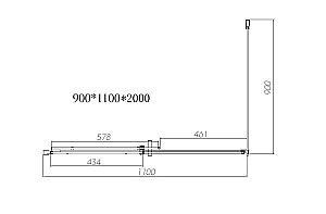 Душевой уголок Vincea Dice VSR-4D9011CL 110х90 стекло прозрачное/профиль хром купить в интернет-магазине Sanbest