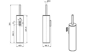 Туалетный ершик в комплекте WONZON & WOGHAND, Черный матовый (WW-V4601-MB) купить в интернет-магазине сантехники Sanbest