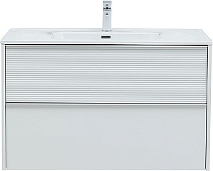 Тумба с раковиной Aquanet Вита 330474 100 белый матовый для ванной в интернет-магазине Sanbest