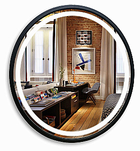 Зеркало Azario Манхэттен-лофт 77 LED-00002428 черное в ванную от интернет-магазине сантехники Sanbest