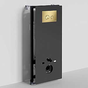 Инсталляция для унитаза WasserKraft Abens 20TLT.010.ME.BL.MG01 черная панель/кнопка золото матовое купить в интернет-магазине сантехники Sanbest