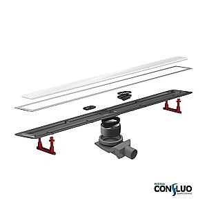 Душевой трап PESTAN Confluo Premium Glass Line 450 белое стекло/матовый хром купить в интернет-магазине Sanbest