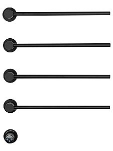 Полотенцесушитель электрический встраиваемый WONZON & WOGHAND MÜNCHEN, Черный матовый (WW-A354-MB) купить в интернет-магазине сантехники Sanbest